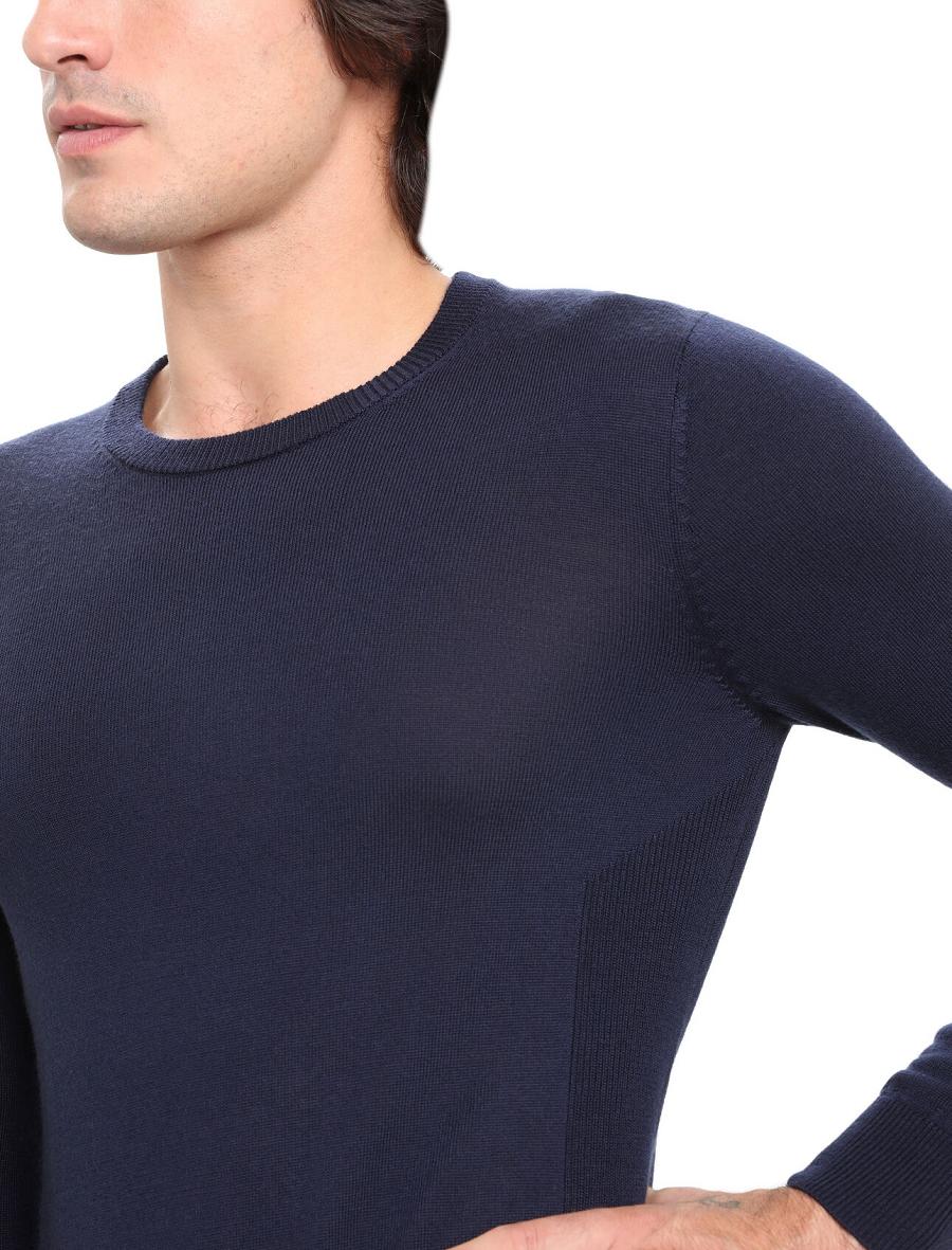 Midnight Navy Icebreaker Merino Shearer Crewe Men's Sweaters | AU 1214BEXC